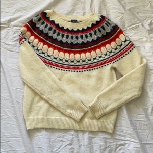 Wool blend fair isle style sweater